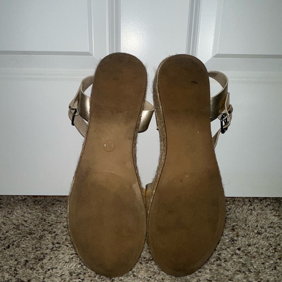 Gold Metallic Platform Sandals - Picture 5 of 6